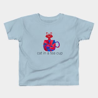 Cat in a teacup Kids T-Shirt